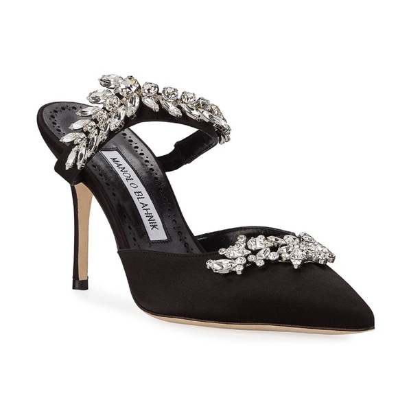 manolo blahnik crystal mules